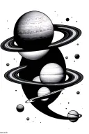 solar system tattoo design idea