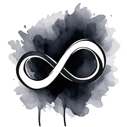 Create an infinity symbol with a watercolor effect, symbolizing the everlasting love of a mother tattoo design idea