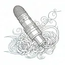 Sketch-style tattoo of a microphone with lyrics from a One Direction song wrapping around it tattoo design idea