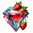 StrawberryMartini spread within a diamond.I Without strawberries tattoo design idea