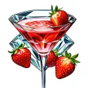 StrawberryMartini spread within a diamond.I Without strawberries tattoo design idea