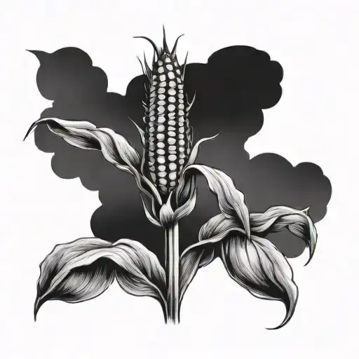 corn field black sky tattoo design idea