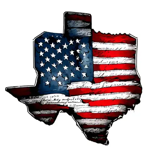 USA constitution, American flag, Texas Alamo  tattoo design idea