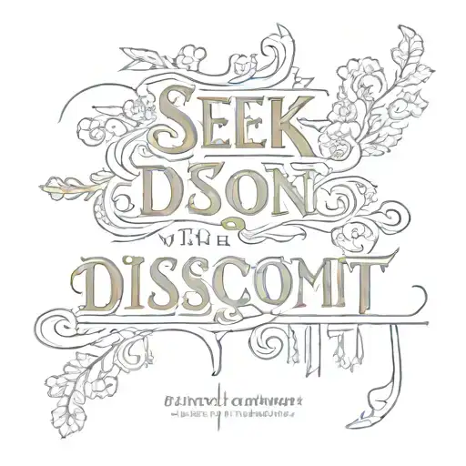 text that just says "seek discomfort" tattoo design idea