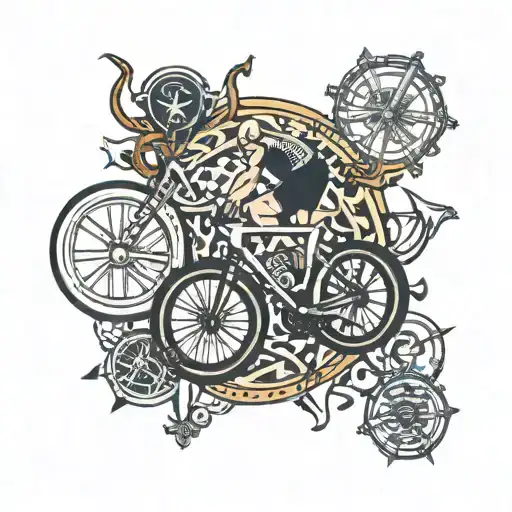 Triathlon symbols integrated tattoo design idea