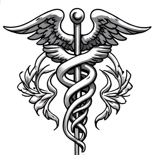Caduceus tattoo design idea