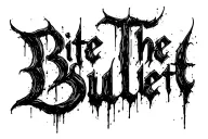 "Bite The Bullet" Brushstroke Expressive Raw Dark Lettering Blackwork Chaotic tattoo design idea