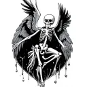 Icarus Falling skeleton tattoo design idea