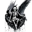 Icarus Falling skeleton tattoo design idea