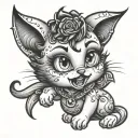 Betty boop ghost cat tattoo design idea