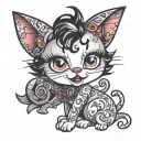 Betty boop ghost cat tattoo design idea