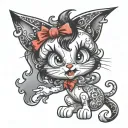 Betty boop ghost cat tattoo design idea