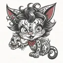 Betty boop ghost cat tattoo design idea