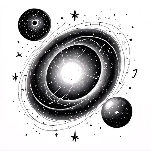 aquarius constellation stars, Drake's equation, general relativity, gravitation, black hole, DNA tattoo design idea