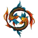 Pisces and Sagittarius tattoo design idea