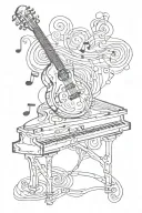 abstract design music, art, love, writing tattoo design idea