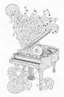 abstract design music, art, love, writing tattoo design idea