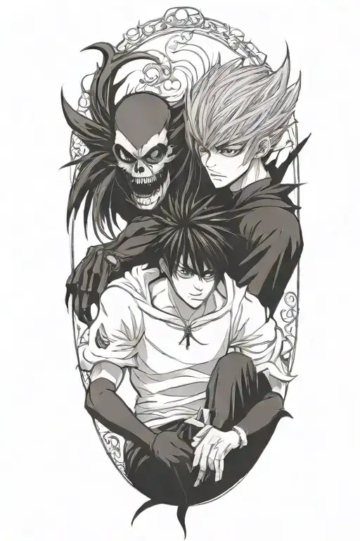 misa and ryuk death note  tattoo design idea