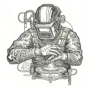 welder working tattoo design idea