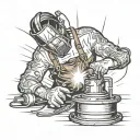 welder working tattoo design idea
