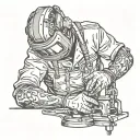 welder working tattoo design idea
