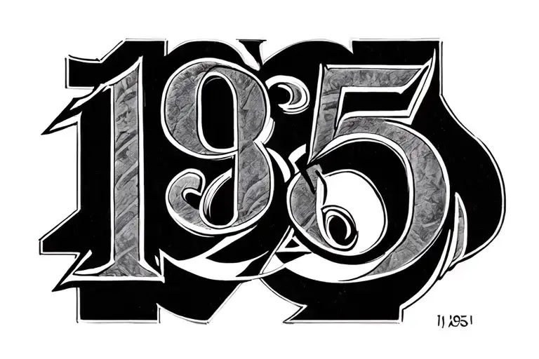"1985" 1985 In Roman Numerals "XXI XI" tattoo design idea