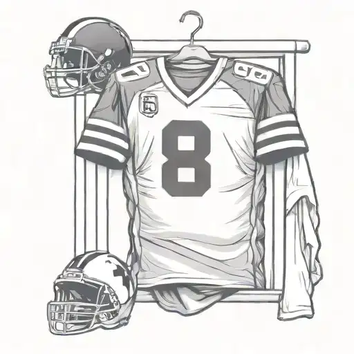 #8 football jersey on a hanger tattoo design idea