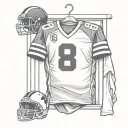 #8 football jersey on a hanger tattoo design idea
