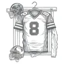 #8 football jersey on a hanger tattoo design idea