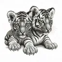 2 Tiger Cubs tattoo design idea