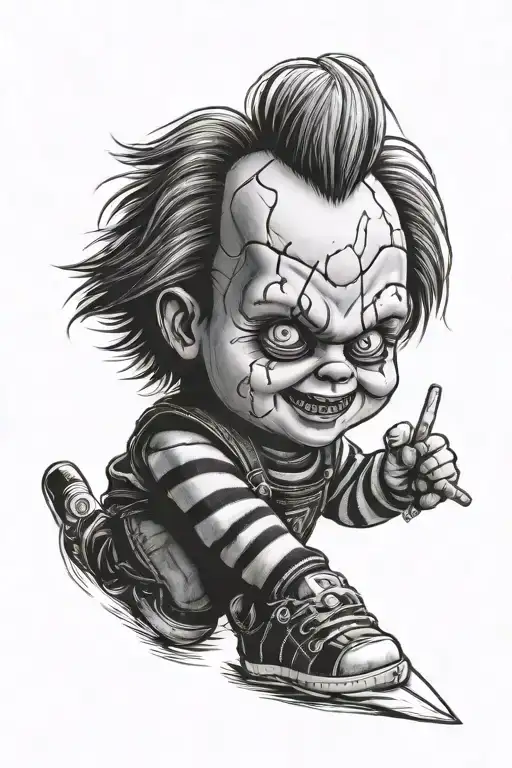 chucky the killer doll tattoo design idea