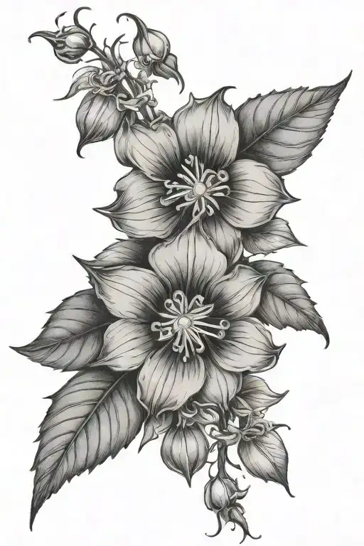 bittersweet nightshade flowers tattoo design idea