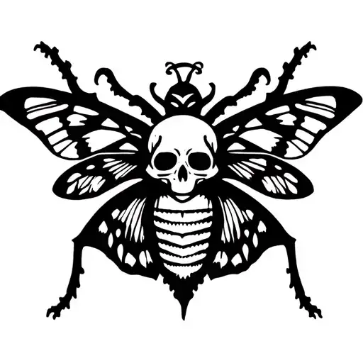 skull moth tattoo tattoo design idea