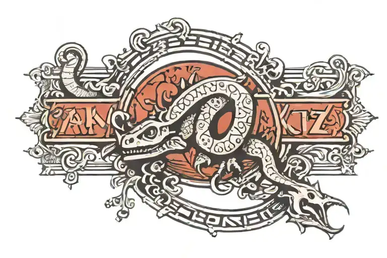 Anklet with musical notes a rinasaurus face, the letter A ,wizzerd of oz and rock in sign language tattoo design idea