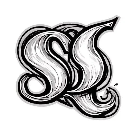 letters S and J Scott Campbell tattoo design idea