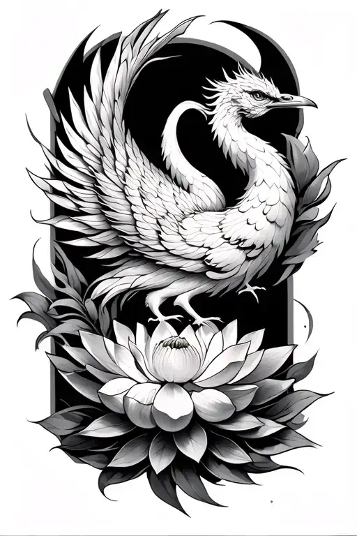 Lotus Phoenix tattoo design idea