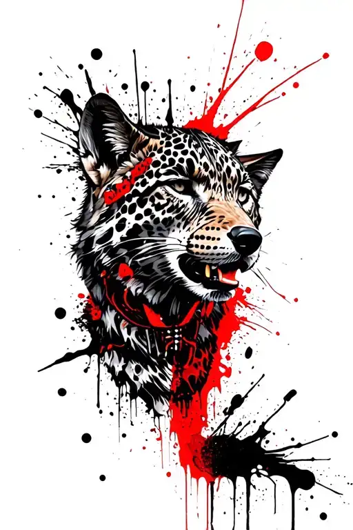 mafia boss and leopard and wolf tattoo design idea