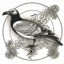 a plate with a seagull tattoo design idea