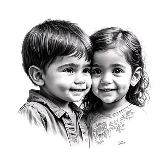 Grandchildren tattoo design idea