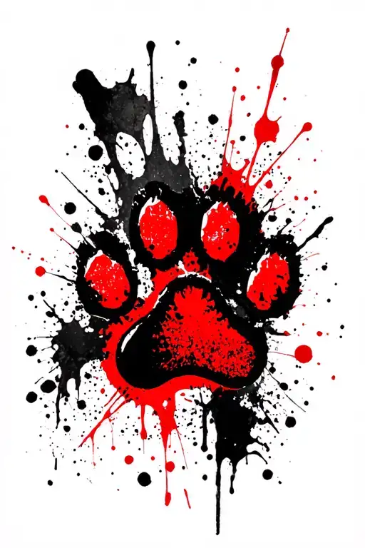 memorial dog paw print tattoo design idea