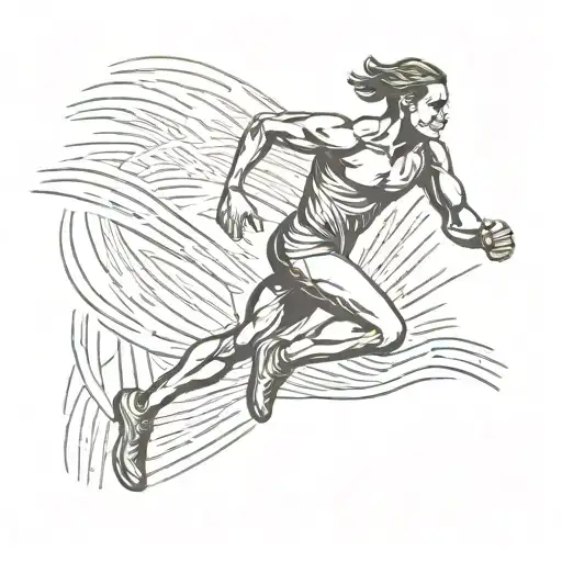 runner running tattoo design idea