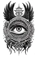 libra  eye biblical accurate angel tattoo design idea