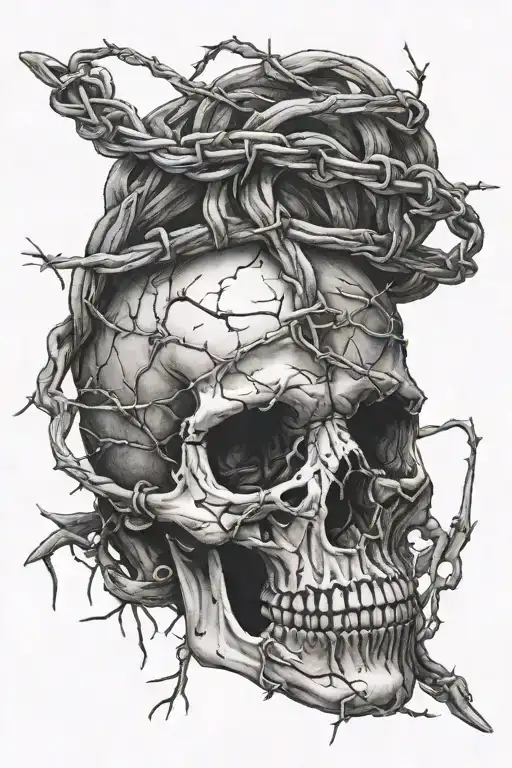 body parts, barbed wire, tattoo design idea