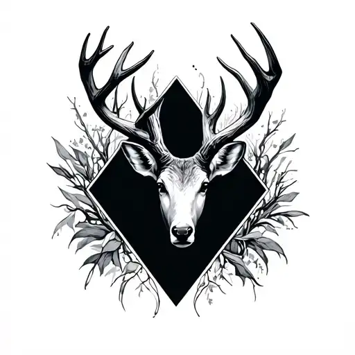 The triangle above is a deer antler. tattoo design idea
