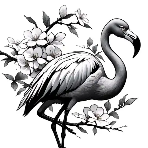 Sleeptoken symbol , flamingo Jerry, cherry blossoms tattoo design idea