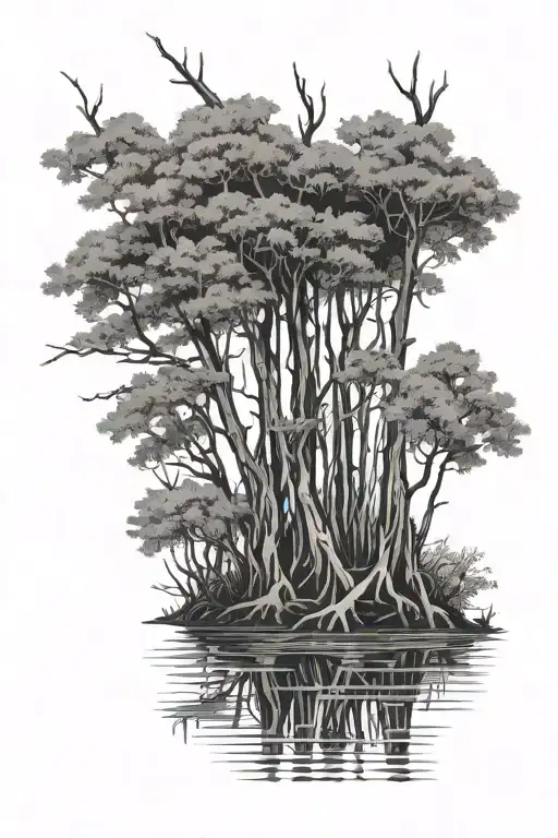 cypress swamp tattoo design idea