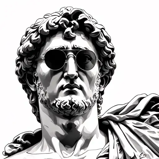 JULIUS CAESAR STATUE WITH SUNGLASSES tattoo design idea