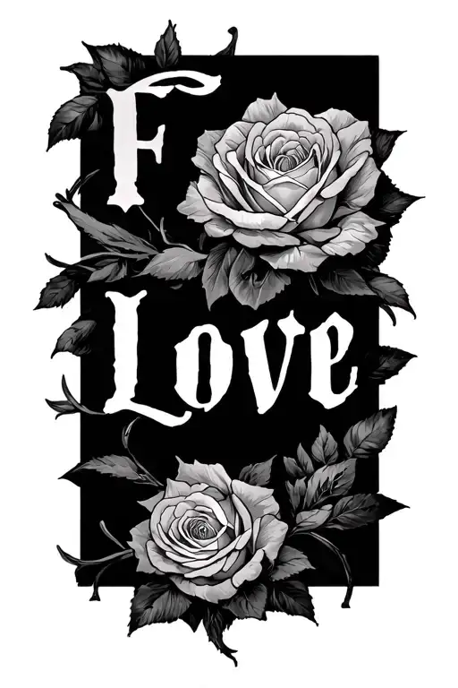 Fuck Love tattoo design idea