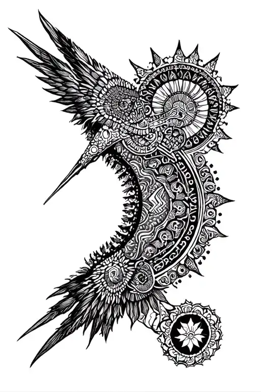 mandala, life, destiny, sagittarius, suffering, resurrection tattoo design idea