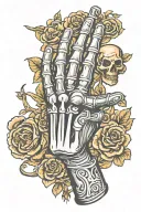 skeleton hand thumbs up  tattoo design idea